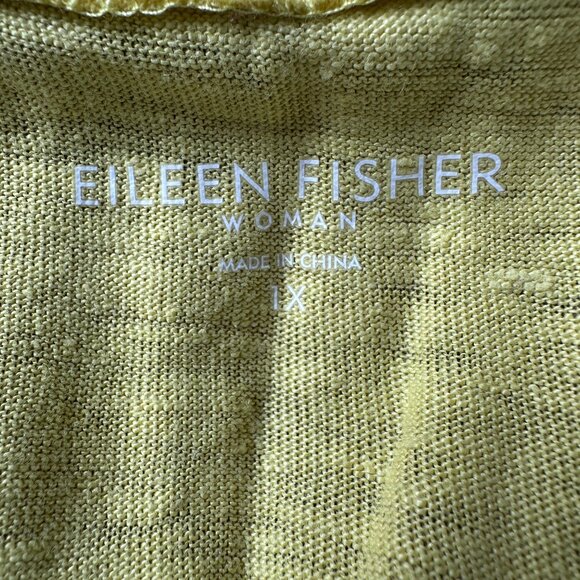NWT Eileen Fisher Citron U-Neck Sleeveless Long Line Linen Tank Top - Women's 1X - Picture 3 of 9